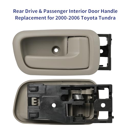 Interior Door Handles w/Bezel for 2000-2006 Toyota Tundra (Standard/Regular/Extended Cabs ONLY), Rear Left Driver & Right Passenger Side, Gray - size: Rear Left & Right