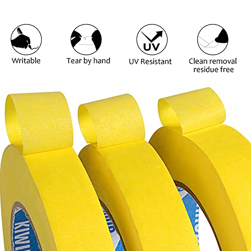 Yellow Painters Tape,1 inch x 60 Yards - color: Yellow