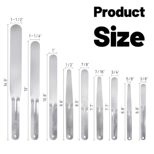 Professional Caulking Spatula Set, 9-Piece Stainless Steel Caulk Finishing Tools, Streamline Spatulas for Bathroom Sink, Bathtub, Tile Sealant Application - size: 9PCS