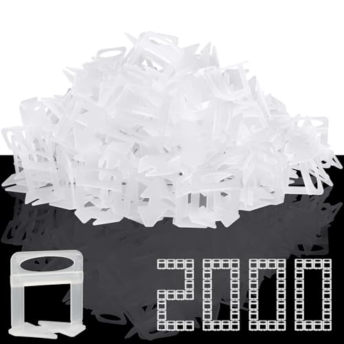 DGSL Tile Leveling System, 2000-Piece 1/16" Tile Spacers Clips Tile Tools | Tile Installation Tools for Ceramic Tile and Stone Installation, Tile Leveling Clips Helps DIY and Professional Tile Layer - size: 1/16*2000