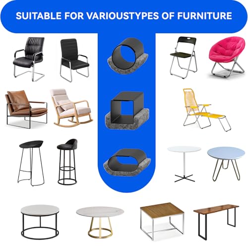 Sled Base Chair Floor Protectors Sled Base Chair Glides Wrap Around Floor Savers，Chair Leg Protectors Furniture Pads, Protect Wood&Tile Floors Anti-Scratch Reduce Noise (24pcs, Grey Felt Pads) - size: Grey Felt Pads