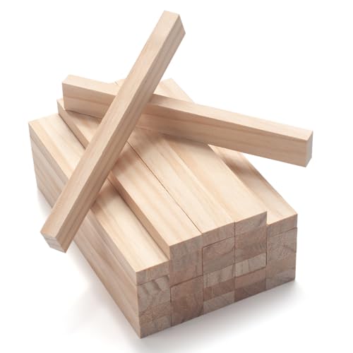 Wood Strips Slats Wooden Sticks for Crafts 3/8" × 3/4" × 6", 30 PCS Wood Planks Trim for Wall, Square Wooden Dowels for Crafts, Flat Lumber Boards Pieces for Crafting, Woodworking, Model Making - size: 3/8x3/4x6 in - 30PCS