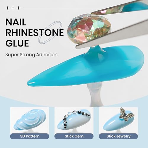 Solid Builder Gel for Nails 3D Nail Sculpture Gel and Nail Rhinestone Glue | 3d Gels Nails Art Clear Hard Gels for Christmas Home DIY Manicure for Women Girls - color: Clear Clear Clear