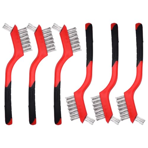 6-Pack Dual-Head Wire Brush Set for Rust, Paint and Precise Metal Cleaning. - size: 6PCS Wire Brushes