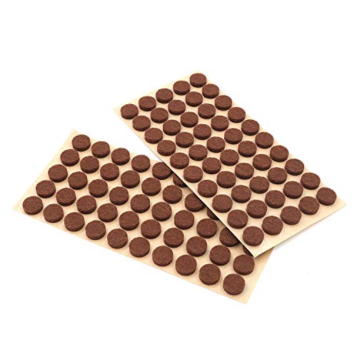 Furniture Felt Pads 3/8" (10mm) Diameter Round 3M Self Adhesive Protects Kitchen Cabinets, Drawers, Desks and Furniture Against Bumps and Scratches 100 Pack - Mocha (Medium Brown) - color: Mocha 100 Pack