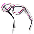 LianSan Safety Glasses Over Eyeglasses for Women - Anti-Fog Goggles Fit Over Eyewear for ANSI Z87.1 Certified - color: Shinny Purple/Clear