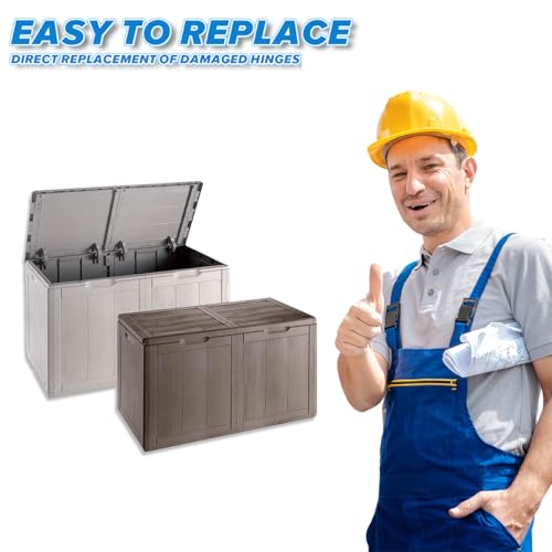 2Pcs Keter Hinge Replacement for Keter Deck Box, Replacement Parts for Keter Storage Cabinet (Screws Not Included)