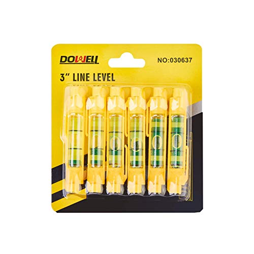 DOWELL 6-PACK Hanging Bubble Line Level Mini Spirit Line Level for Building Trades Bricklaying Tiling Engineering Surveying Metalworking and Measuring HY030637 - size: HY030637