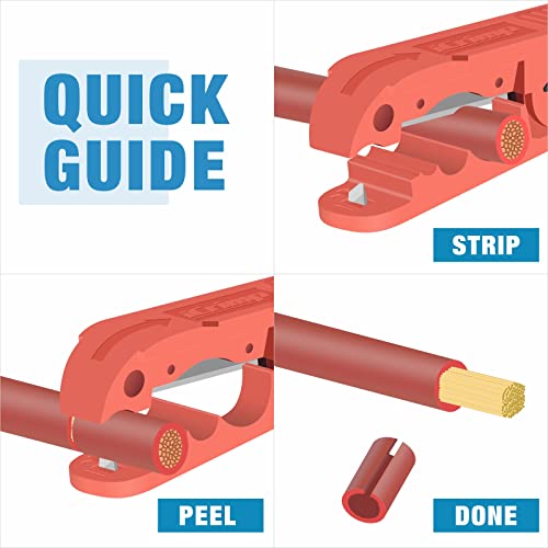 iCrimp ICP-240 Cable Stripper for AWG 12 to 4/0 Round Cables, Radial Wire Stripper with 2 Extra Blades (Pack of 2) - size: 3.9 x 1.2 inch (Pack of 2)