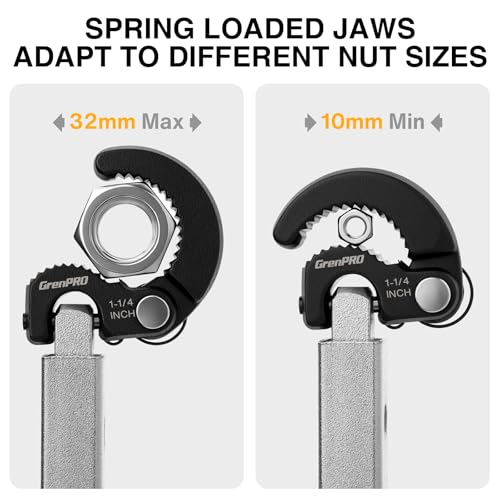 GRENPRO Telescoping Adjustable Basin Wrench For Sink Faucet Plumbing Tool - style: Telescoping Basin Wrench Capacity 3/8" to 1-1/4"