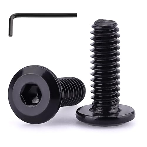 M3-0.5 x 20mm (100 pcs) Black Hex Socket Head Cap Screws, 304 Stainless Steel 18/8, Furniture Bolts, Connector Screws for Furniture, Black Oxide Finish, Full Thread, Hex Spanner Wrench Included - size: M3-0.5 x 20mm