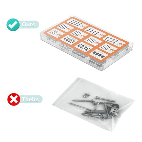 WALI Universal TV Mount Hardware Kit, M4,M5,M6,M8 Screws with Box, Black