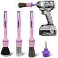 YeewayVeh 3PCS Car Detailing Drill Brush Set, Mixed Detail Brushes, Pink - color: Pink