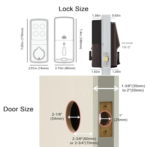 Lockly Secure Plus Smart Deadbolt Lock with 3D Biometric Fingerprint - color: Venetian Bronze