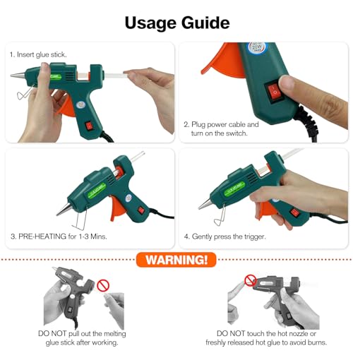 SHJADE Hot Glue Gun with 30 Glue Sticks, 20W Mini Hot Melt Gun Kit(Green) - color: Green