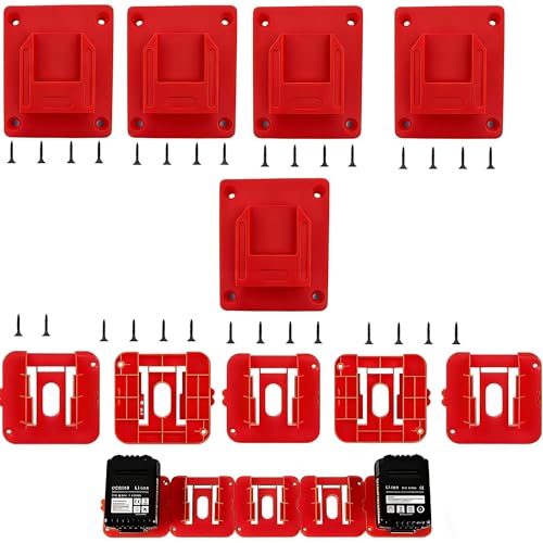 Tool Holder and Battery Holder for Milwaukee M18 18V, 10 Pack power hanger Wall Mount Organizer Storage Shelf with Screws