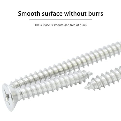 #4 × 3/4" Flat Head Phillips Wood Screw, Flat Head Self Tapping Screw Sheet Metal Screws Wood Screws, Stainless Steel 304 (18-8), 4 × 3/4-Inch, 200Pcs - color: Stainless Steel Screws, size: #4 x 3/4"