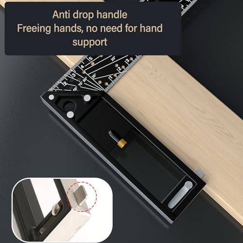 45 90 Degree Multi Angle Square Measuring Ruler, Professional 3D Multi Angle Measuring Ruler, Aluminum Alloy Woodworking Marking Ruler, High Precision Framing Square