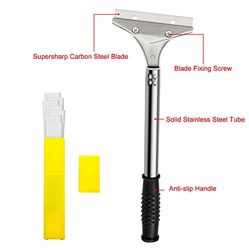 Mudder 4 Inch Razor Blade Scraper Tool Floor Wallpaper Paint, Black, 3 Pcs - color: Black