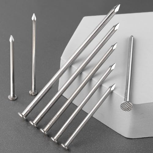 VGBUY 120PCS Stainless Steel Hardware Nails, 2-1/2 Inch Flat Head Nails for Hanging Pictures, Picture Hanging Nails, Small Nails, Wall Nails, Wood Nails, Finishing Nails - color: Silver, size: 2-1/2 in