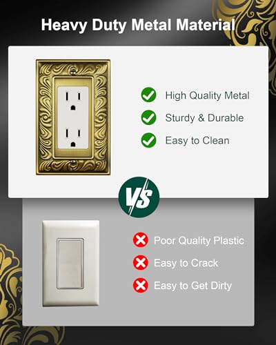 2-Pack Paisley Pattern Decorator Outlet Cover Plate, Metal Switch Plates - style: 1 Decorator 2PK