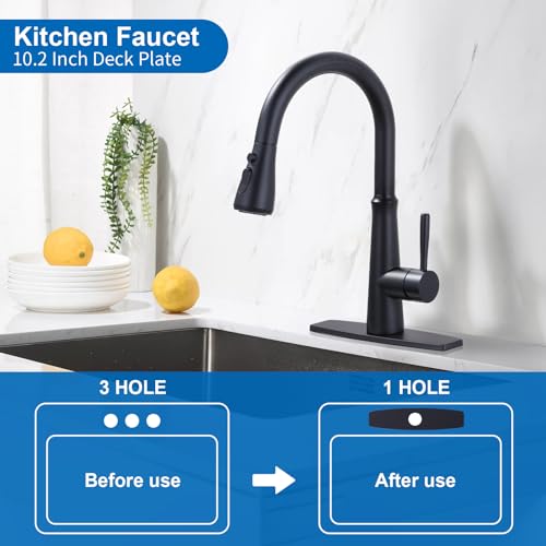 ARCORA 10.2 Inch Faucet Plate Sink Hole Cover Escutcheon - color: Black