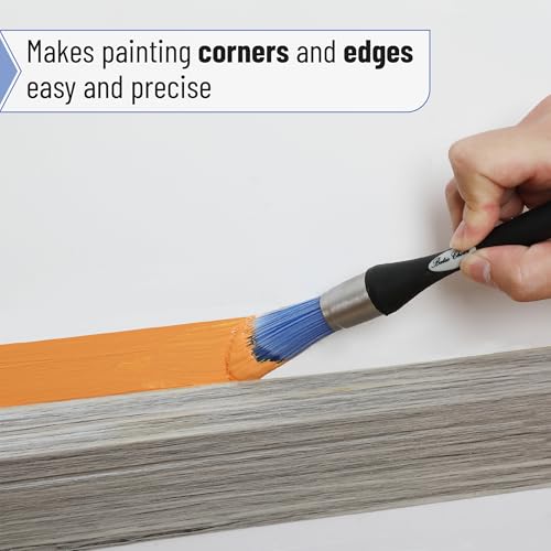 Bates- Trim Paint Brush, 2 pcs, 0.75 Inch, Black & Gray Ergonomic Non-Slip Handle, Synthetic Bristles, Trim Brushes for Painting - color: Gray-black, size: 0.75 inch, 2 Pack