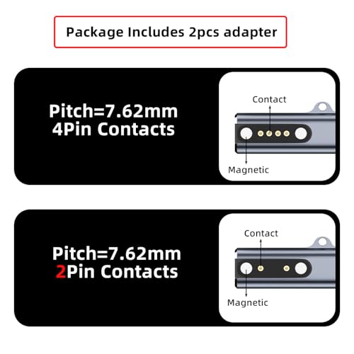 2 Pack USB C to Smart Watch Charger Magnetic Charging Adapter for Pitch 7.62mm 2Pin/4Pin Smart Watch/Bone Conduction Headphone - style: Pitch 7.62mm