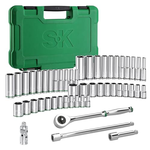 SK 1/4" Drive Socket Set with 216-P Ratchet, 50-Piece, SAE & Metric Sockets - size: 1/4" Drive