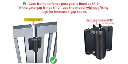 D&D TCHD1AL2S3WTS TruClose Heavy Duty Gate Hinge Square Metal Gates, 2 pcs - color: White, size: Fixed gate gap is 8/10” – gap = gate frame to post