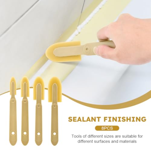 8pcs Rubber Caulking Spatula Tool, Reusable Caulking Tool Sealant Spatula Spreader 4 Sizes, Caulking Finishing Tool Applicator for Tiles Brick Floors Walls Bathroom Kitchen