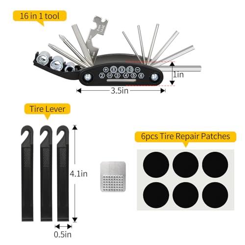 Bike Repair Kit, Bike Tire Repair Tool Kit for Mountain Bike and Road Bike - size: Multi-Tool+Tire Repair Kit