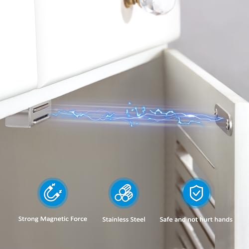whitesnow Magnetic Cabinet Latch Furniture Drawer Catches, Pack of 2
