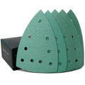 Serious Grit - 4" x 6" Delta (100mm x 150mm) Triangle Hook & Loop Sanding Sheet Assortment - 80, 120, 150, 180, 220 Grit (10 of Each) - Fits Festool DTS 400 & Mirka DEOS Delta Sanders - 50 Pack Box | Fits Festool DTS 400 & Mirka DEOS Delta Sanders - Inclu