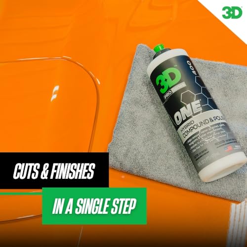 3D One Car Scratch & Swirl Remover Hybrid Rubbing Compound & Polish Buffing Compound for True Paint Correction 32oz Made in USA (Pack of 3) - size: 32 oz. (Pack of 3)