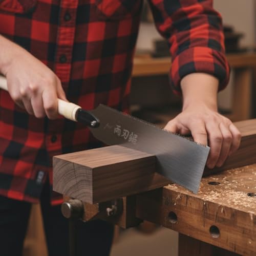 Fujiwara 9.4" Japanese Double-Edge Pull Saw, Made in Japan, High-Carbon Steel Blade, Two Tooth Options for Fast & Fine Woodworking Cuts - forest Originals