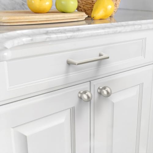 Asidrama 10 Pack 3 Inch(76mm) Brushed Satin Nickel Cabinet Pulls Cabinet Handles Cupboard Handles Kitchen Cabinet Hardware for Cupboard Drawer Pulls - color: Brushed Satin Nickel, size: 3" Hole Center, style: 10 Pack