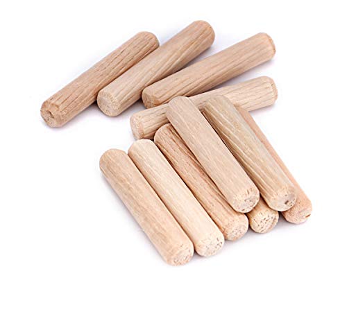 ZOENHOU 1000 PCS 3/8" x 1 1/2" Wooden Dowel Pins, Straight Dowel Rods Made of Hard Wood, Fluted Wood Dowel Plugs with Beveled Ends Tapered for Easy Insertion, Accessory Kit for Woodworking Furniture - size: 3/8" x 1 1/2"