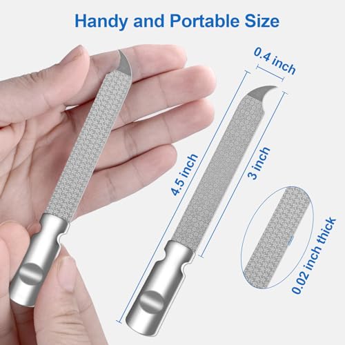 Metal Nail File for Natural Nails, Stainless Steel Nail Files with Sharp Pointed Tip Fingernail File Sheath Case Double Sided Curved Reusable Nail File Manicure Tools Home Salon Travel Use Men Women - size: 1 Pack Curved Tip Nail File with Case