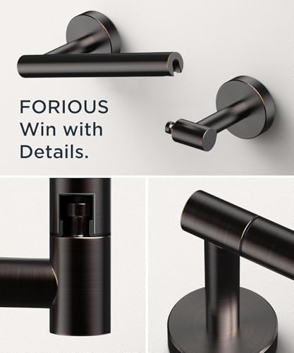FORIOUS Toilet Paper Holder and Towel Ring Set, Bathroom Accessories Set - color: Oil Rubbed Bronze