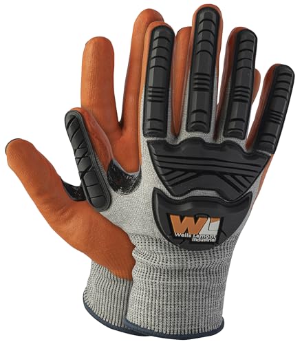Wells Lamont Cut Resistant Nitrile Work Gloves – ANSI Rated, Touchscreen, Puncture Resistant – Safety Gloves - size: Medium, style: 6 Pairs