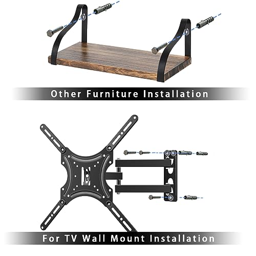 Drywall Anchors for TV Mount,Lag Bolt Kit | With Concrete Wall Anchors M8 Lag Bolts and Washer Installation on Brick or Concrete Wall by with Screw Hardware Tool Socket