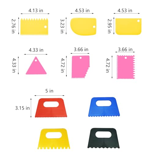10Pcs Textured Art Supplies Comb Scraper Tool Kit Plastic Smoother and Scrappers for Decorating Designs Ruffle Spacing Tools Scrapers for DIY Graffiti Oil Painting Creative Texture Work