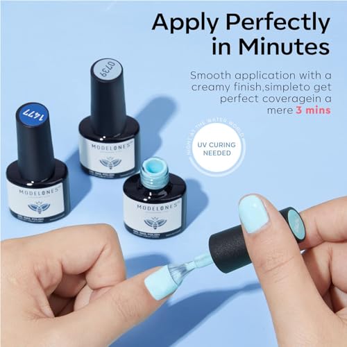 modelones Blue Gel Nail Polish Set 6 Colors Light to Dark Shade Ocean Range - color: A A A1 Blue Shades