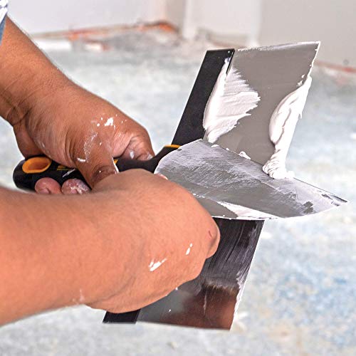 DEWALT DELUXE Stainless Hand Tool Set | 8/10/12" Taping Knives, 3/4/5/6/8" Putty Knives, 2 Mud Mixers + FREE BONUS 14" Mud Pan | DXTT-3-609
