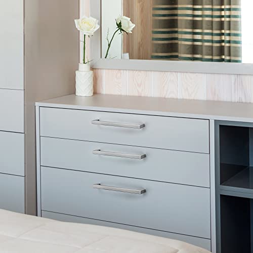 Ravinte Brushed Nickel Square Cabinet Handles & Pulls 7-1/2 Inch 10 Pack - size: 8 in (7-1/2 in Hole Center)