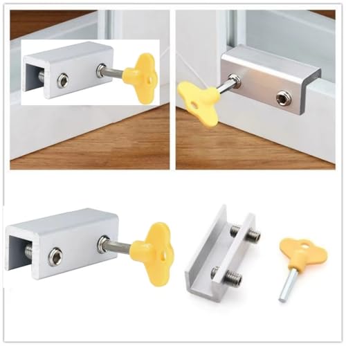 Sliding Window Locks, 5 Pack Aluminum Alloy Window Lock with Key, Security Window Locks for Vertical and Horizontal Sliding Windows, Easy Installation