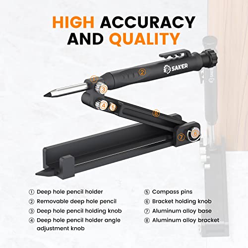 Saker Multi-function Scribing Tool,Aluminum Alloy Scribe Tool 5.5Inch