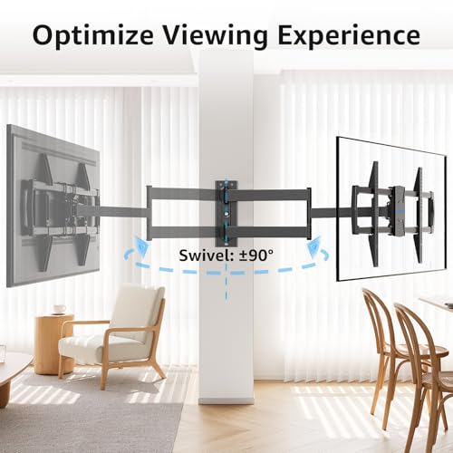 MOUNTUP Corner TV Wall Mount for Most 42-75 Inch TVs with 32” Long Extension, Long Arm TV Mount, Full Motion TVs Mount Swivel Articulating Mounts, MAX VESA 600x400mm, Holds up to 99 lbs MU0076 - size: for 42-75 inch TV,Corner TV Mount