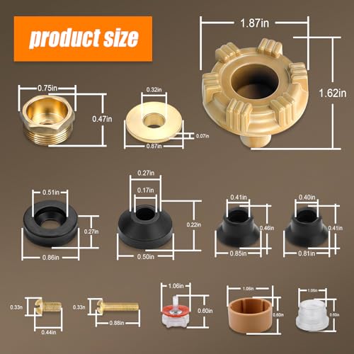 RK-17MH Outdoor Faucet Repair Kit for Woodford Model 17 Outside Faucets Parts Include Wheel Metal Handle Screws Packing Nut Washer Valve Seat Rubber and Vacuum Breaker Float Kits, 12PCS Set - style: RK-17MH